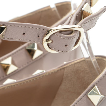 Valentino Garavani Patent Rockstud Cage Ballerina Flats 38 Poudre 6 of 9