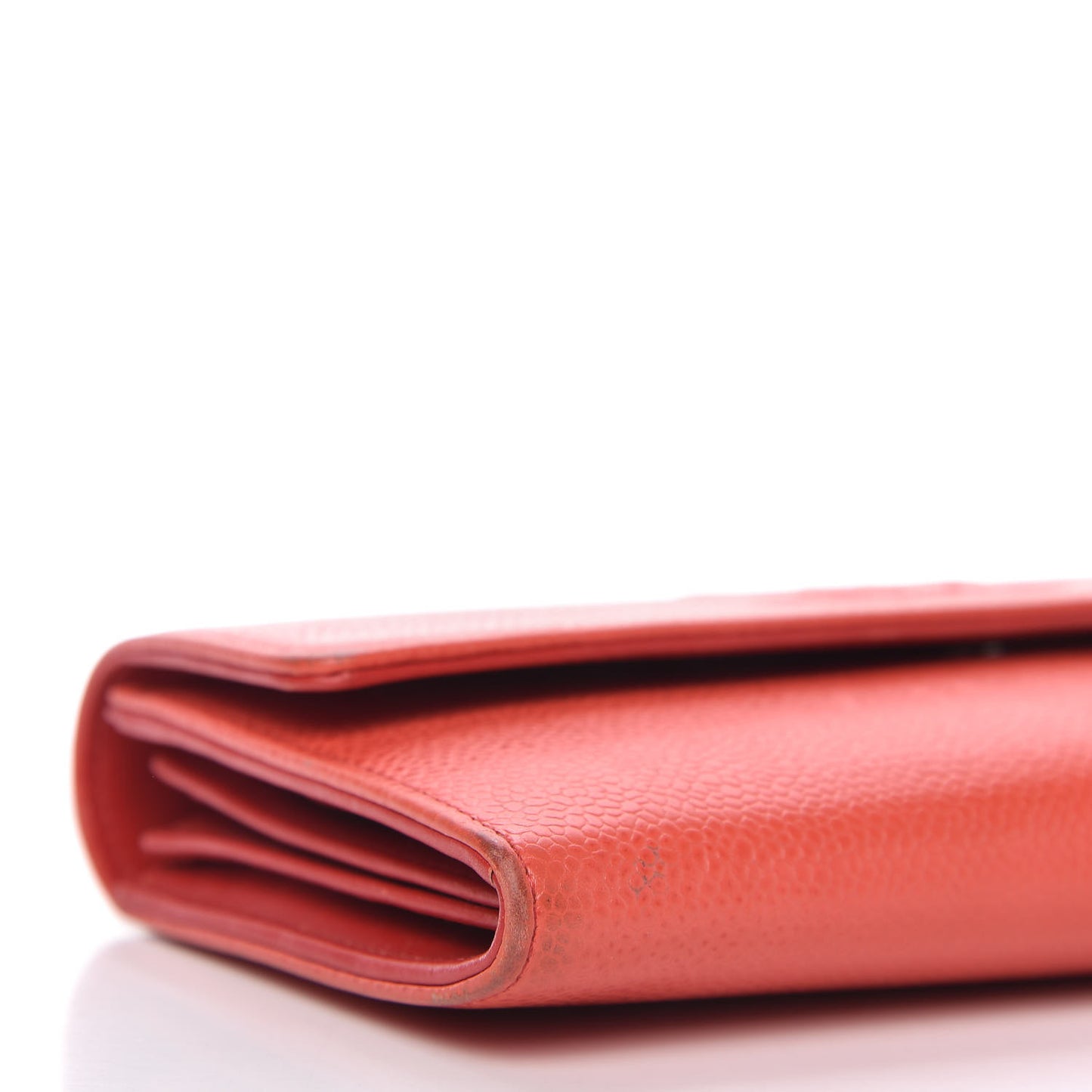 Caviar Timeless CC Large Gusset Flap Wallet Light Red