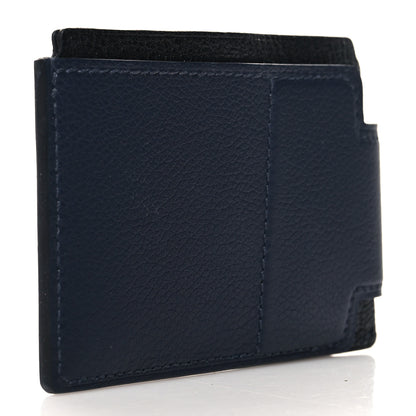 Hermes Allegretto Chevre Mysore H Sport 3CC Card Holder Case Bleu Nuit Black 3 of 7