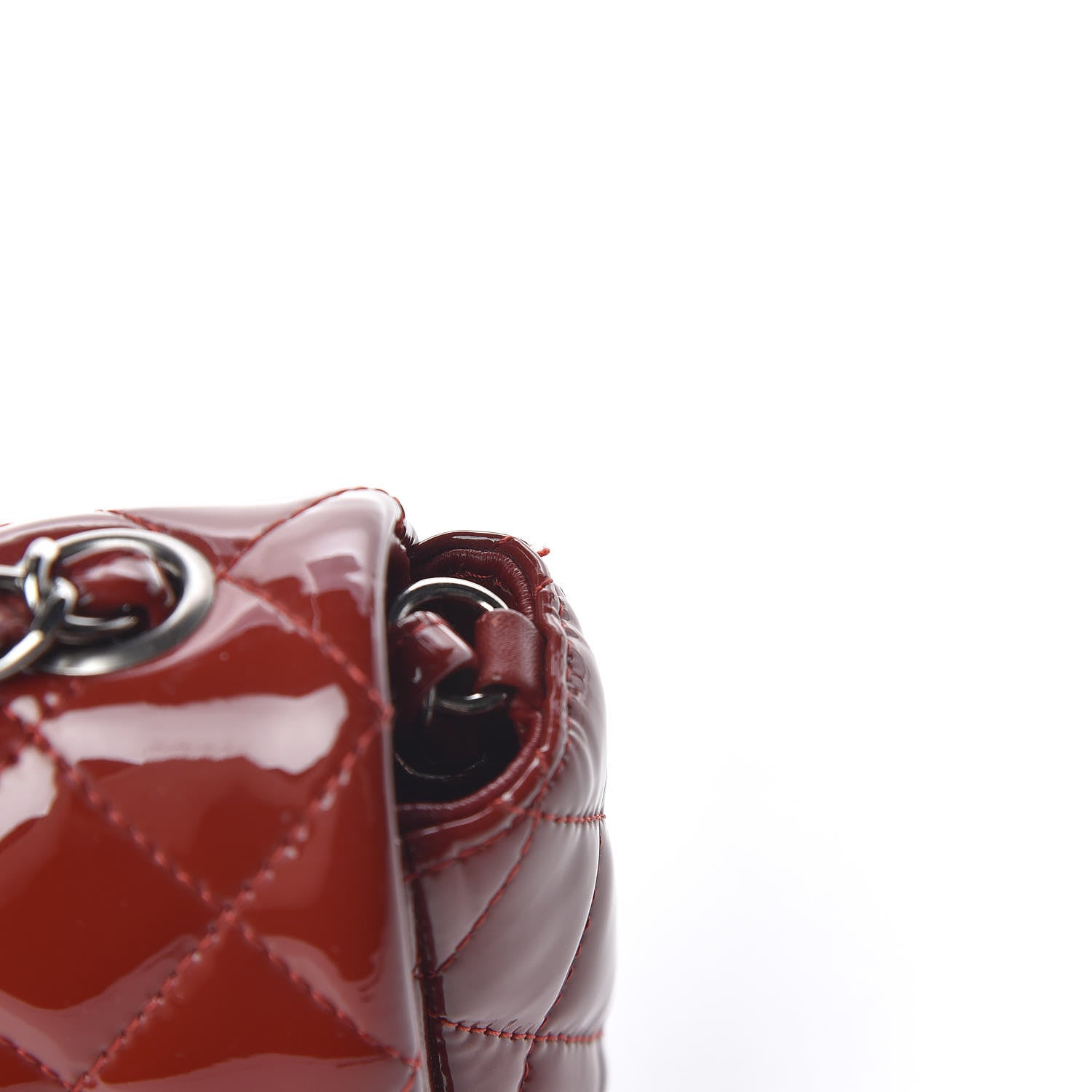 Chanel Patent Calfskin Quilted Mini Rectangular Flap Red 10 of 12