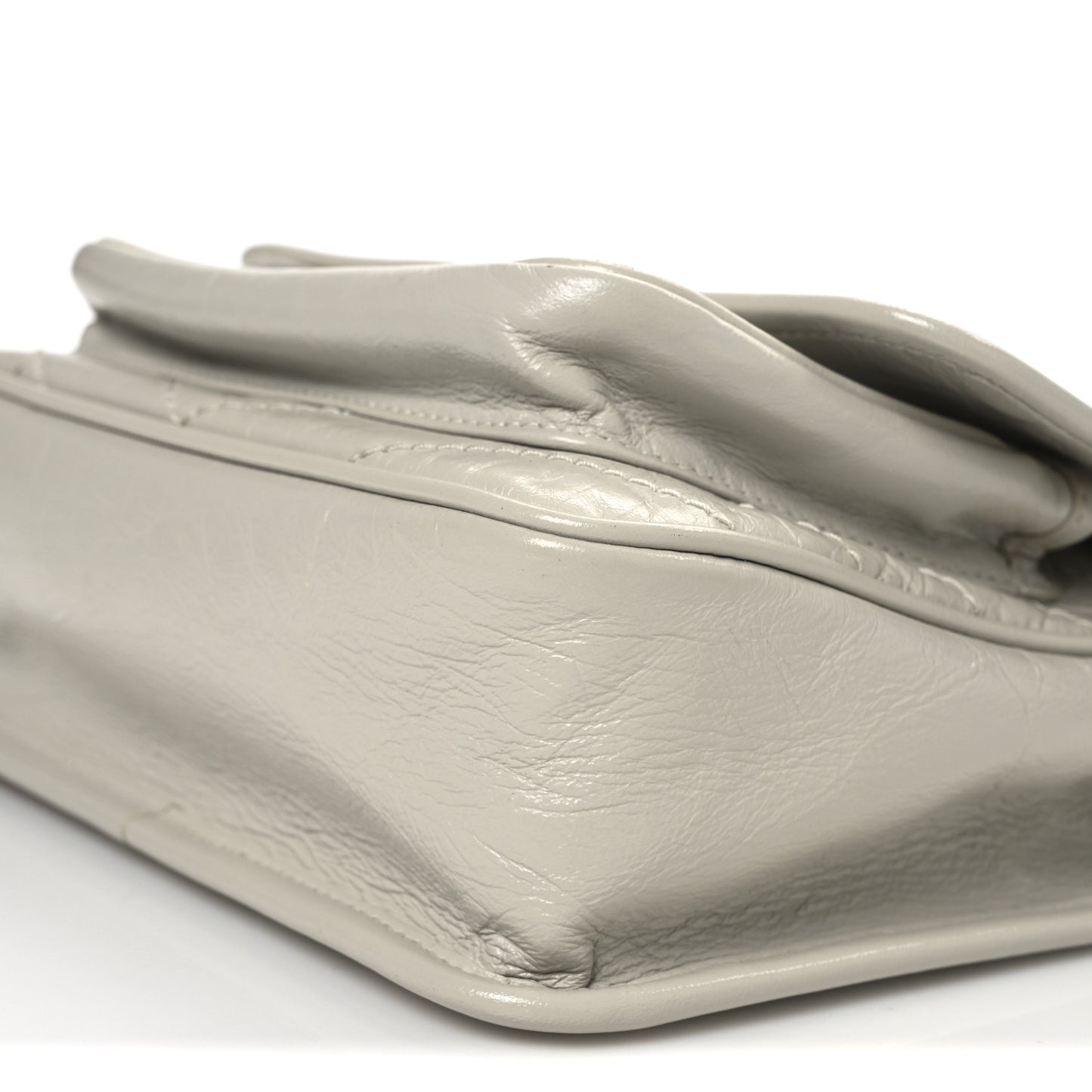 Crinkled Calfskin Matelasse Monogram Baby Niki Chain Satchel Blanc Vintage