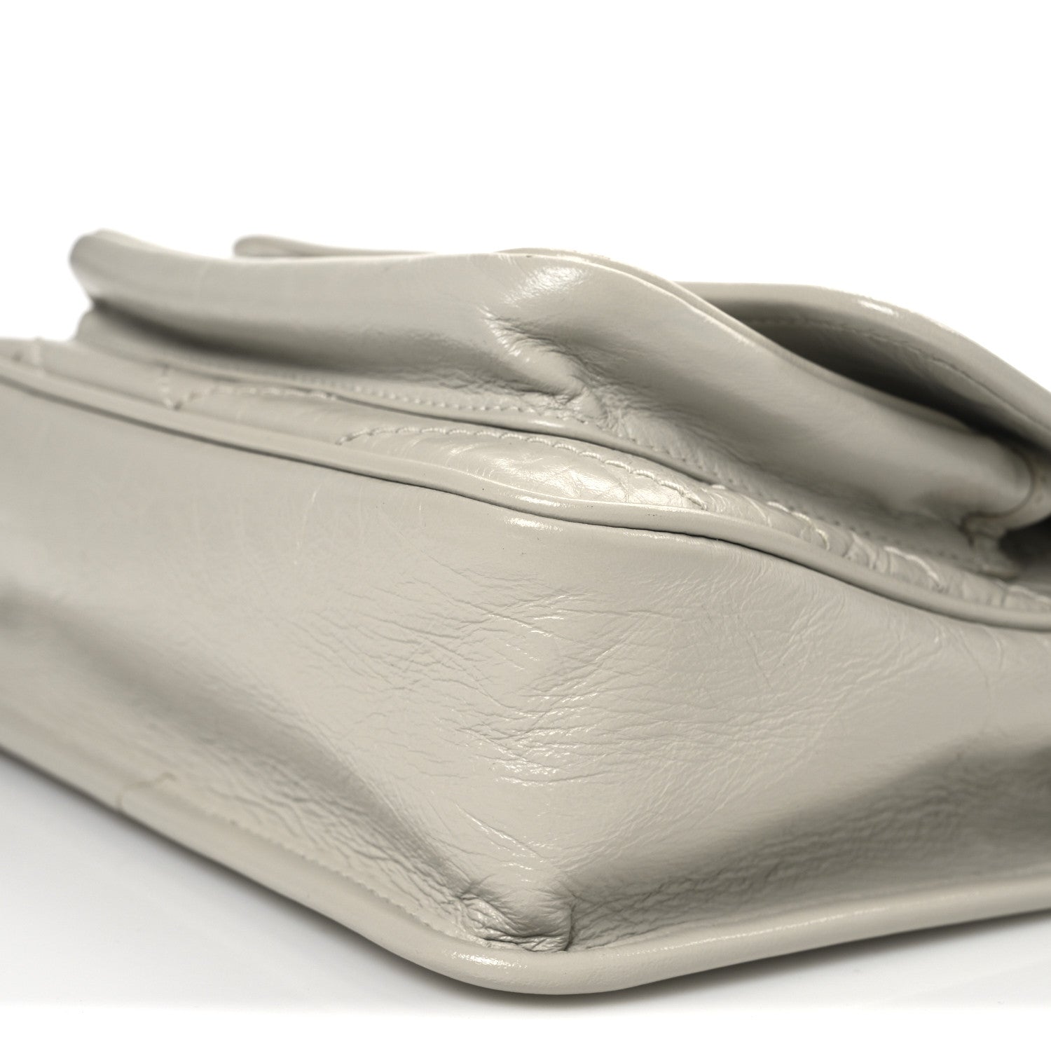 Saint Laurent Crinkled Calfskin Matelasse Monogram Baby Niki Chain Satchel Blanc Vintage 10 of 14