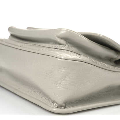 Saint Laurent Crinkled Calfskin Matelasse Monogram Baby Niki Chain Satchel Blanc Vintage 10 of 14