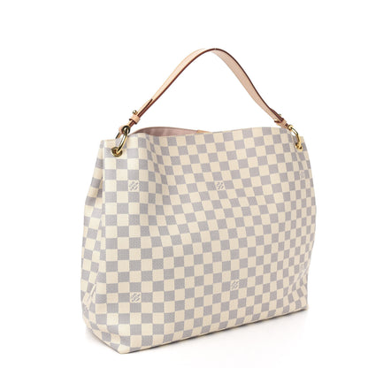Louis Vuitton Damier Azur Graceful MM Rose Ballerine 2 of 9