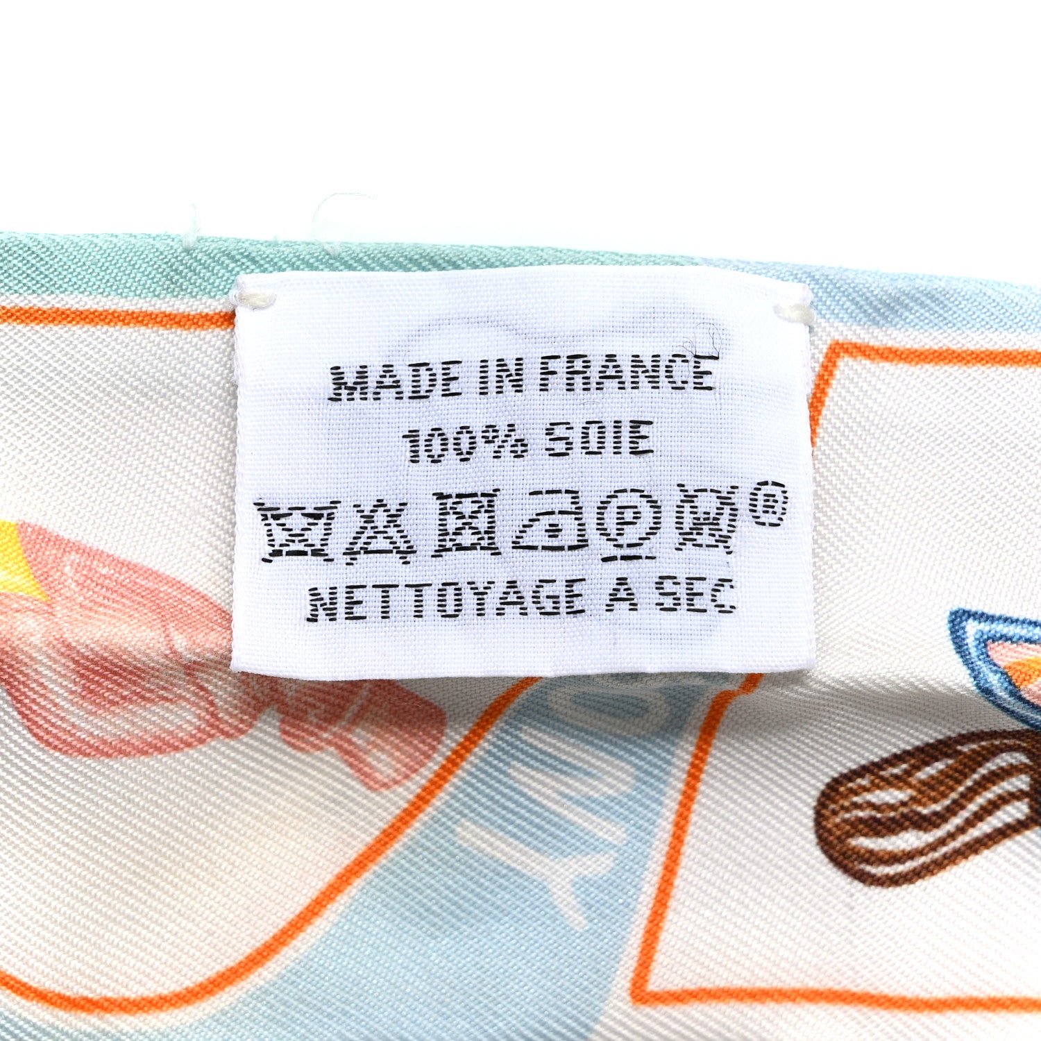 Hermes Silk Funny Ice Cream Twilly Aqua Orange Jaune 3 of 10