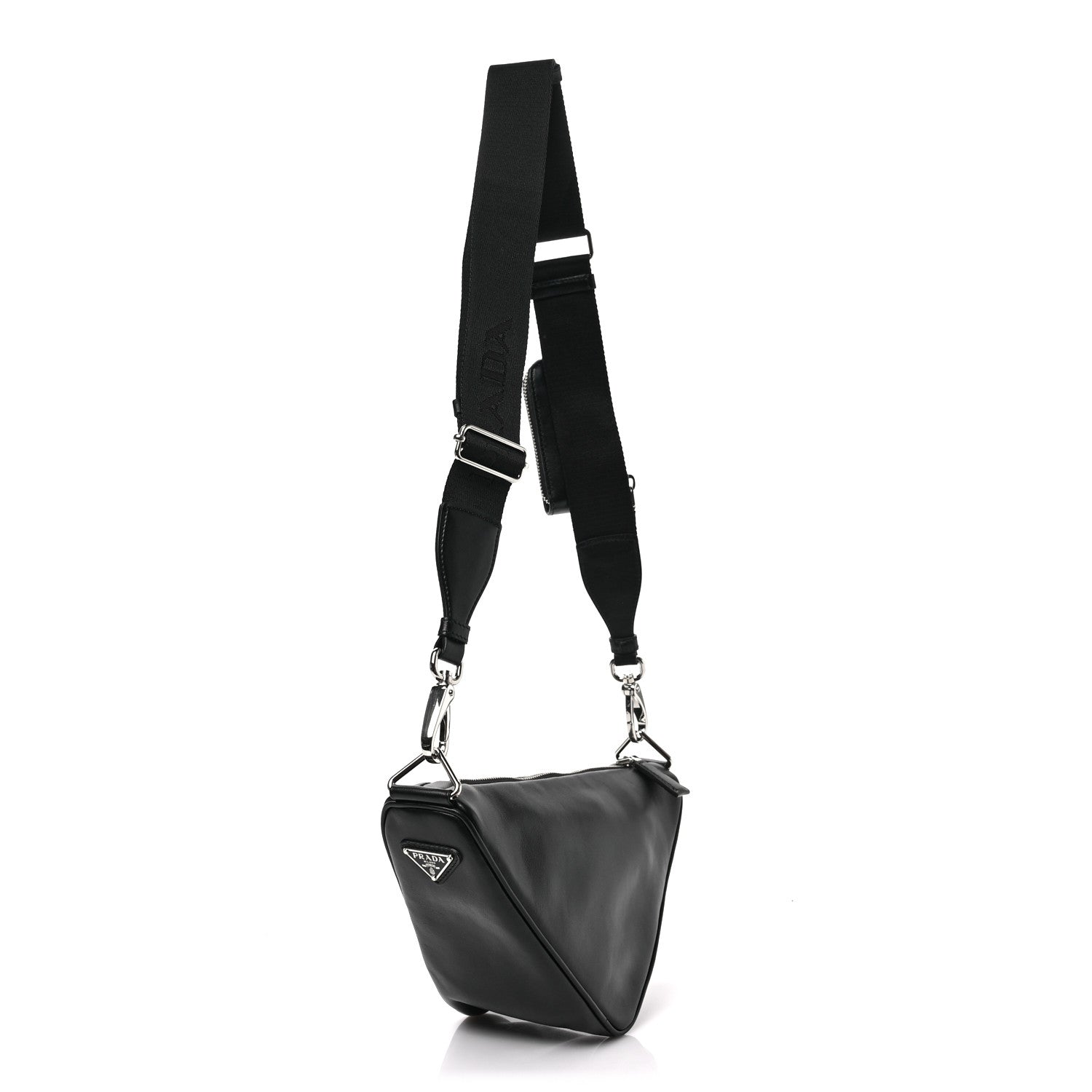 Prada Grace Lux Triangle Shoulder Bag Black 3 of 7