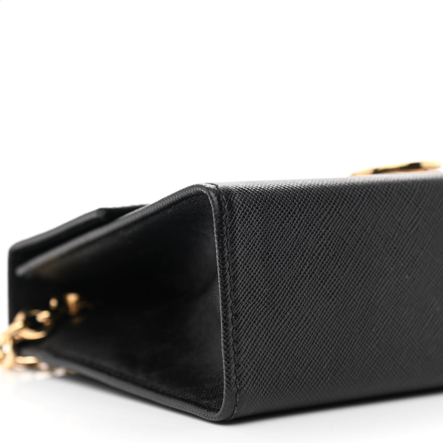 Hammered Calfskin Gancio Wallet Bag Black