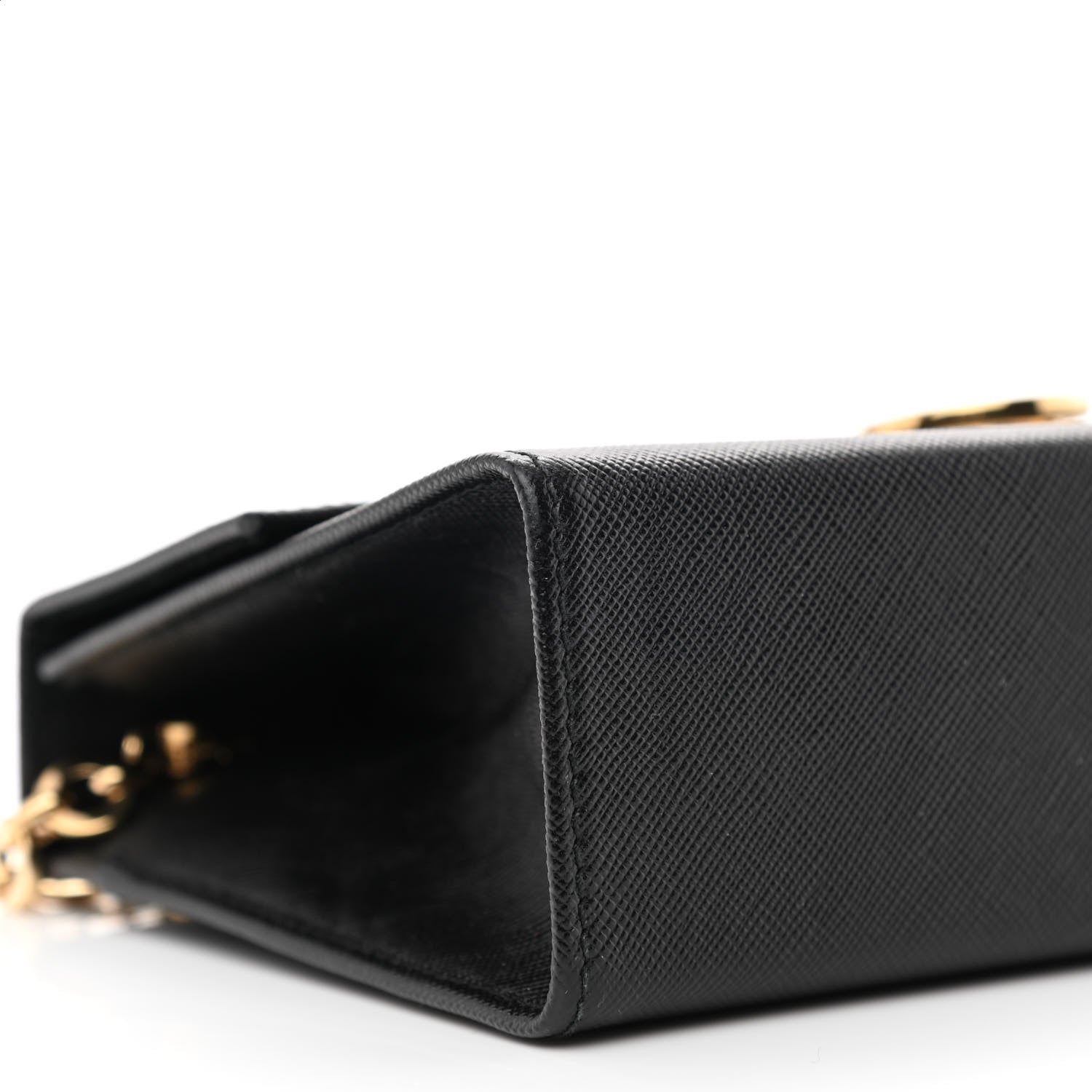 Salvatore Ferragamo Hammered Calfskin Gancio Wallet Bag Black 8 of 10