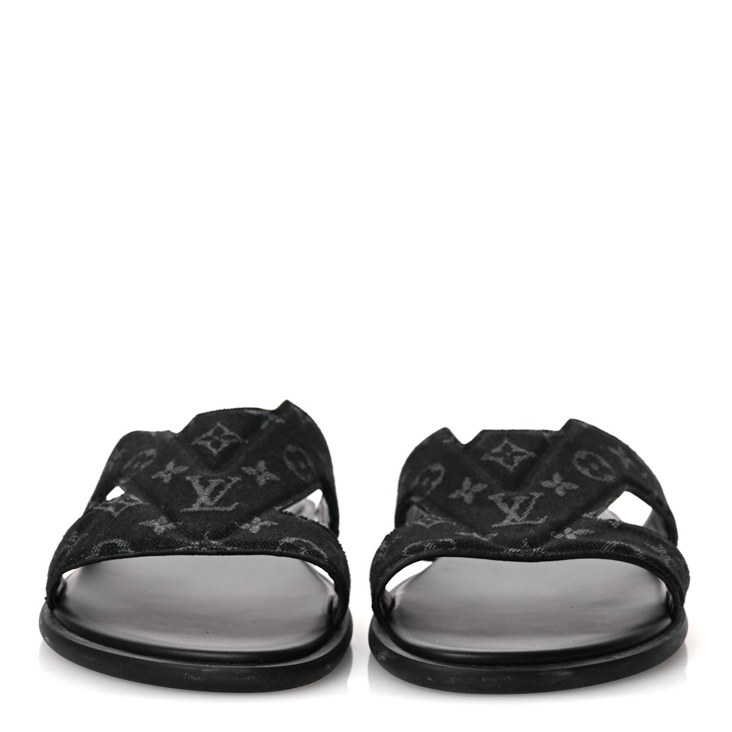 Monogram Denim Mens LV Oasis Mules 9.5 Black