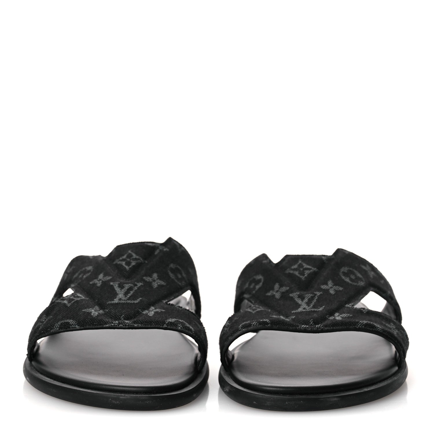 Louis Vuitton Monogram Denim Mens LV Oasis Mules 9.5 Black 3 of 11