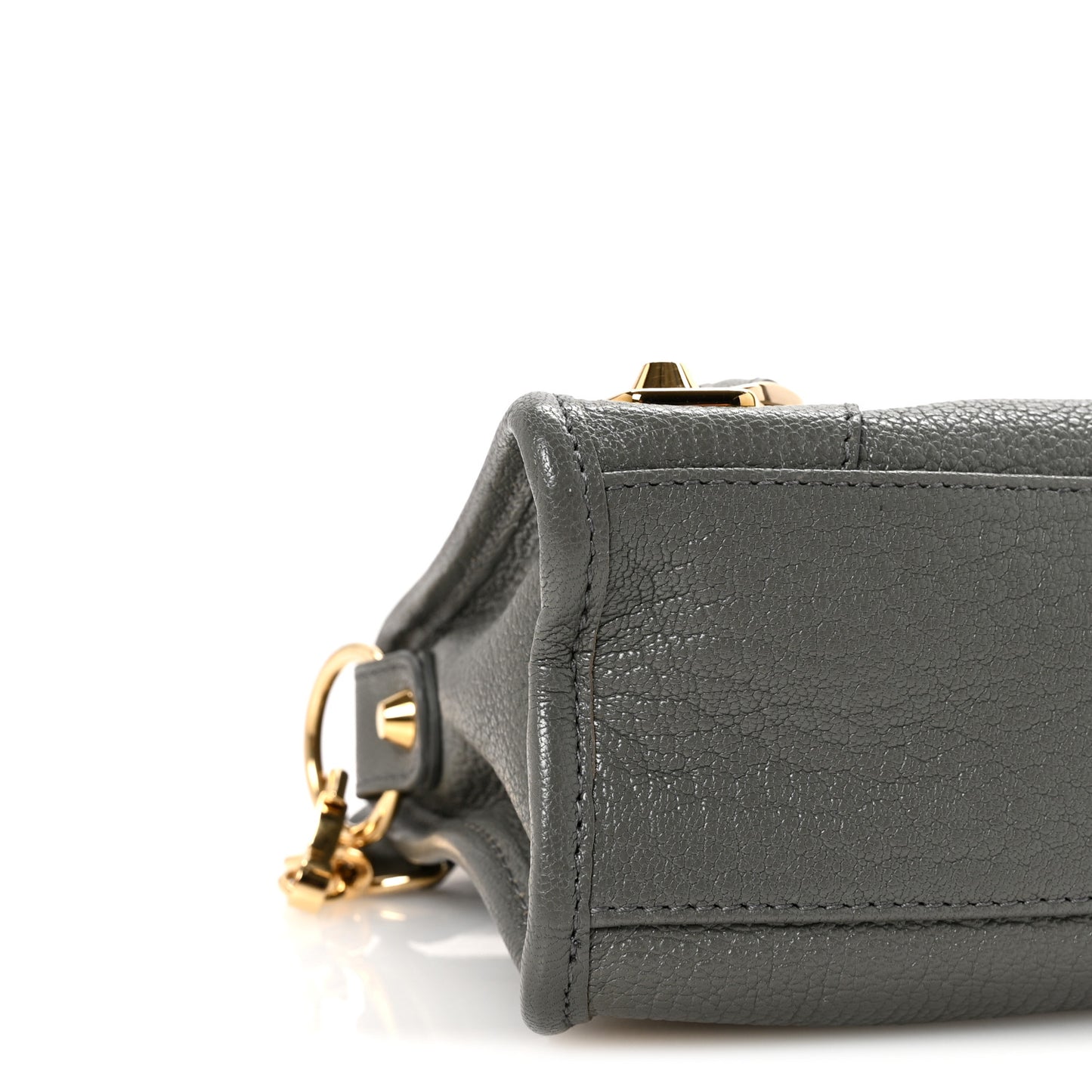 Chevre Gold Metallic Edge Hardware Mini City Gris Acier
