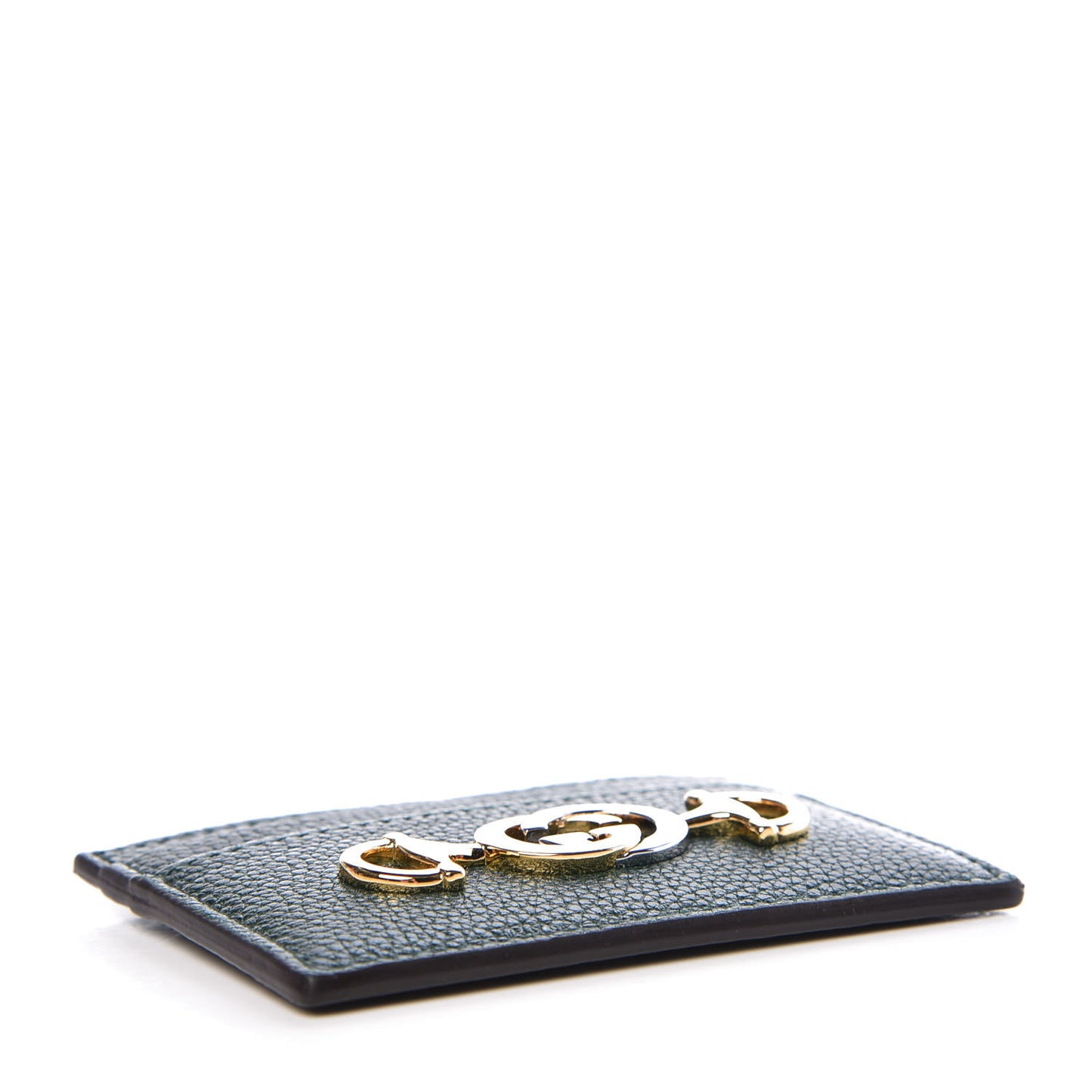 Grainy Calfskin Zumi Card Holder Vintage Green