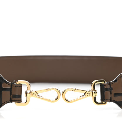Fendi Vitello Century Bi-Color FF 1974 Embossed Strap You Maya Black 3 of 6