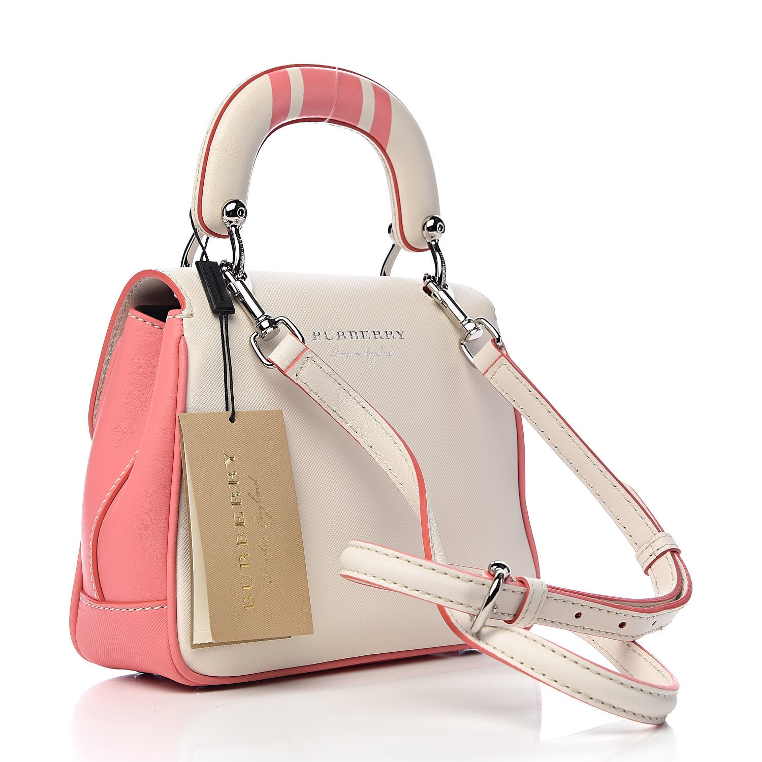 Burberry Trench Calfskin Small DK88 Top Handle Bag Sugar Pink Natural 3 of 10