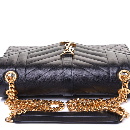 Saint Laurent Grain De Poudre Textured Mixed Matelasse Triquilt Medium Monogram Satchel Black 12 of 12