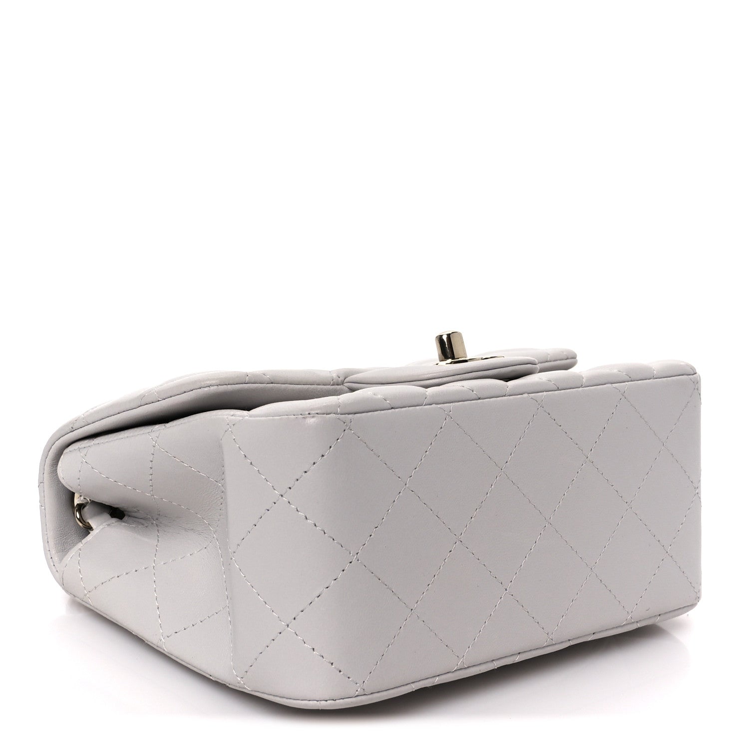Chanel Lambskin Quilted Mini Square Flap Light Grey 4 of 12