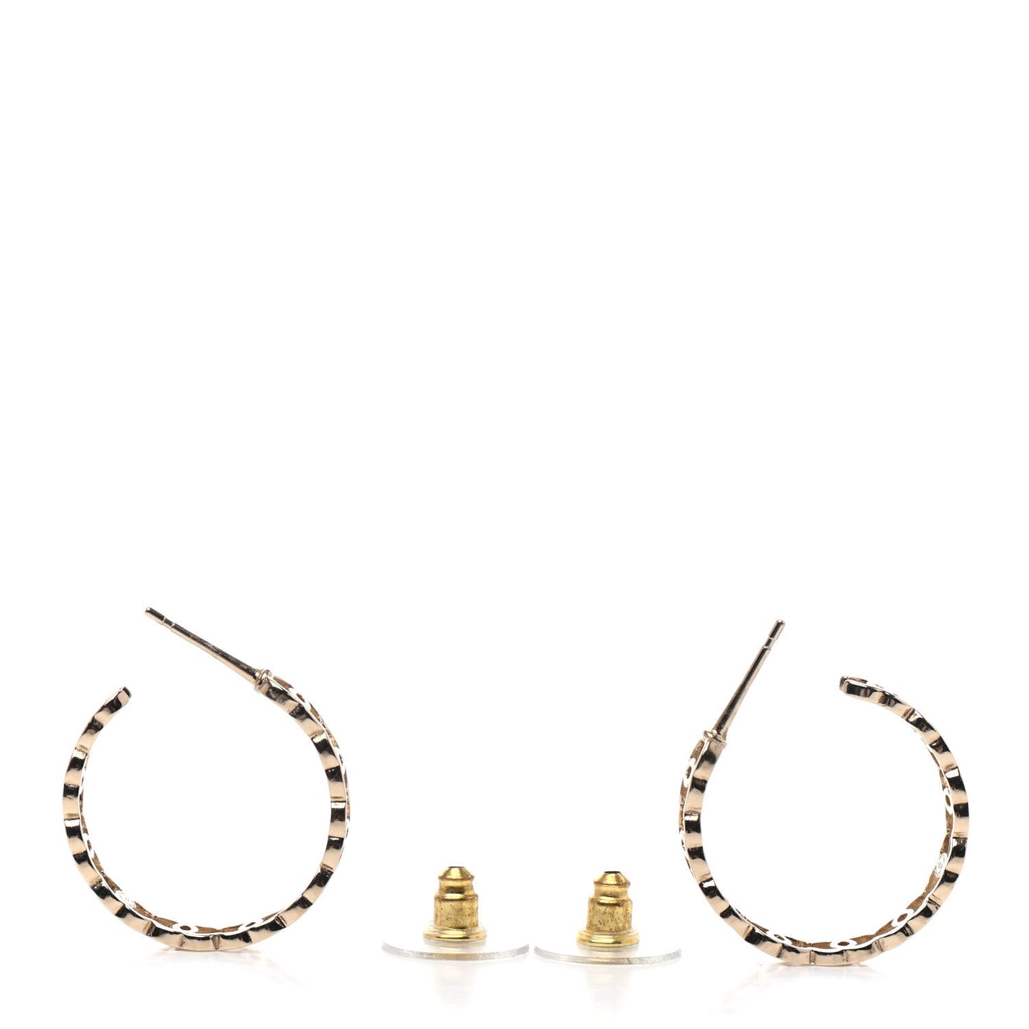 Metal CC Hoop Earrings Gold