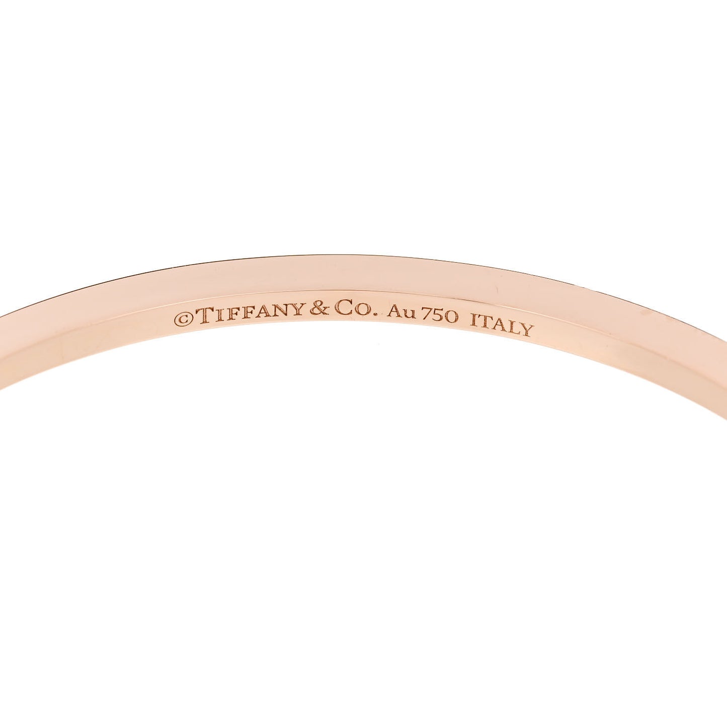 18K Rose Gold Diamond T Hinged Wire Bangle Bracelet