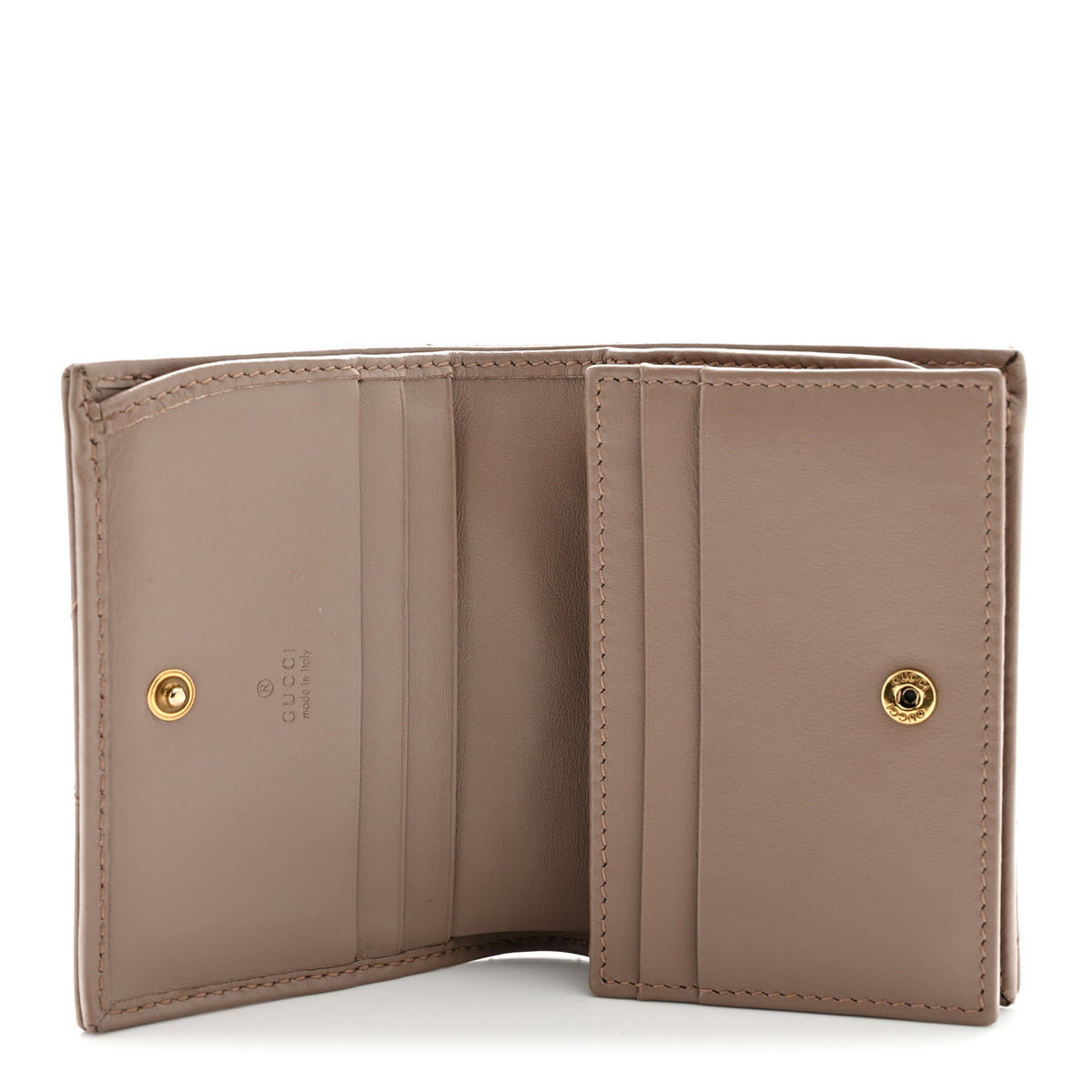 Calfskin Matelasse GG Marmont Card Case Wallet Porcelain Rose
