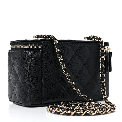 Chanel Caviar Quilted Small Vanity Case With Chain Black 4 of 10
