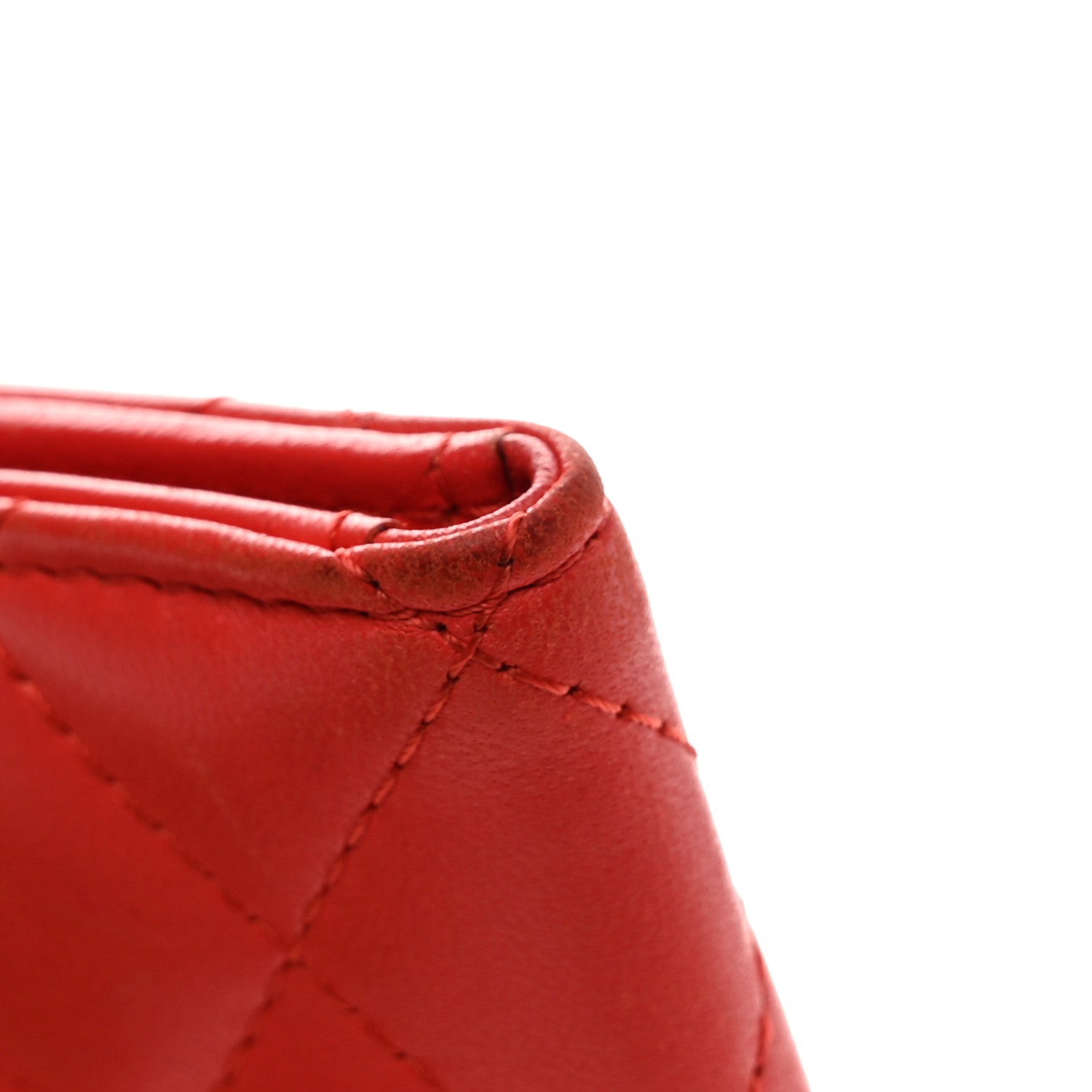Chanel Lambskin Quilted Card Holder Wallet Red 9 of 10