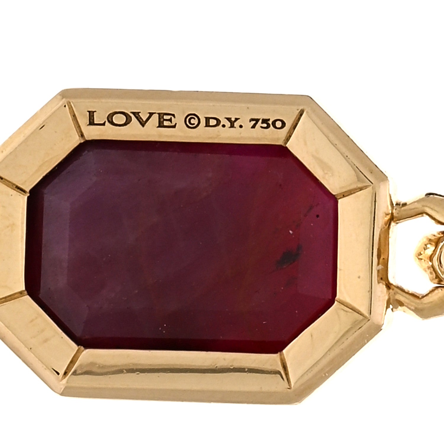 David Yurman 18K Yellow Gold Ruby Love Amulet Pendant 3 of 3
