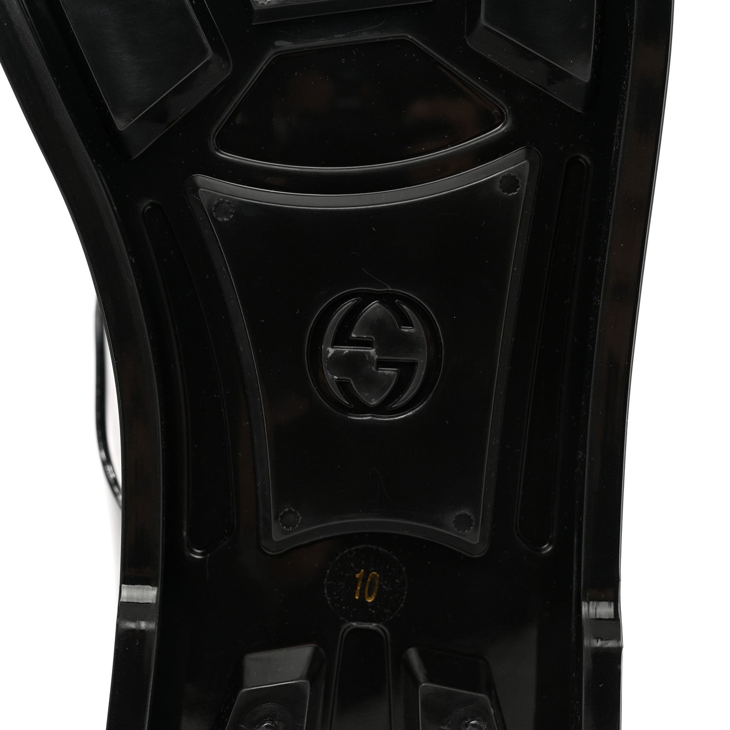 Gucci Shiny Rubber Womens Double G Buckle Strap Sandals 40 Black 10 Black 6 of 8