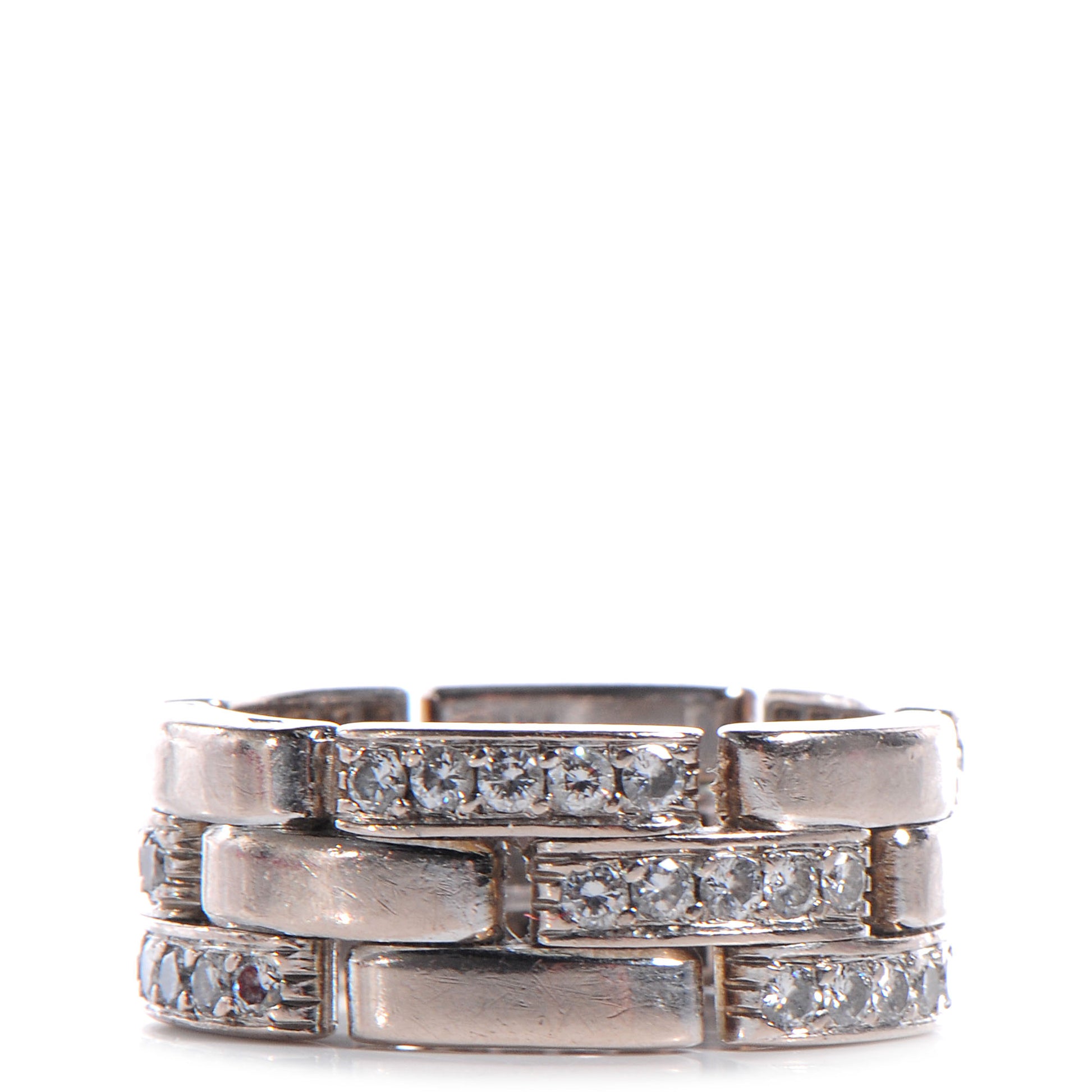 Cartier 18K White Gold Diamond Maillon Panthere Ring 49 5 1 of 6