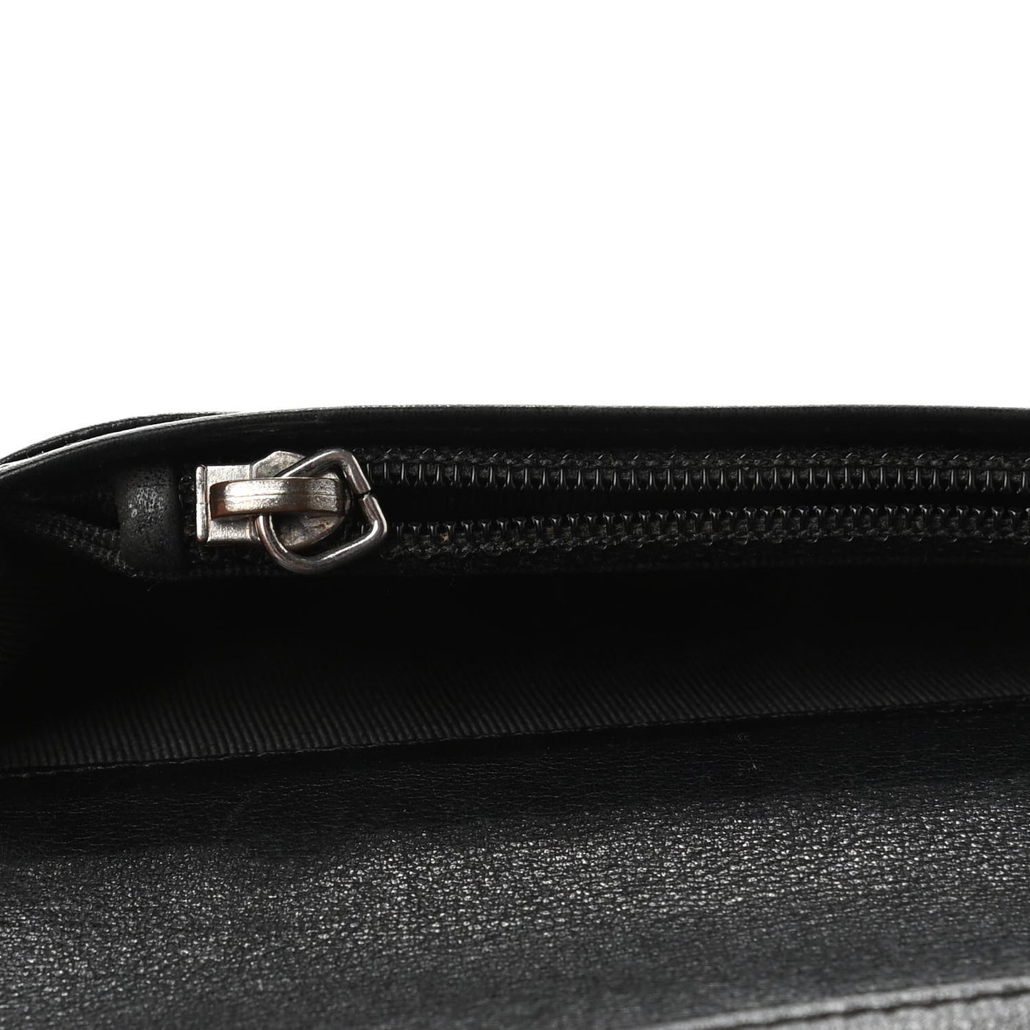 Lambskin Chevron Quilted CC Yen Wallet Black