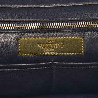 Valentino Garavani Nappa Canvas Camouflage Medium Rockstud Tote Marine 6 of 13