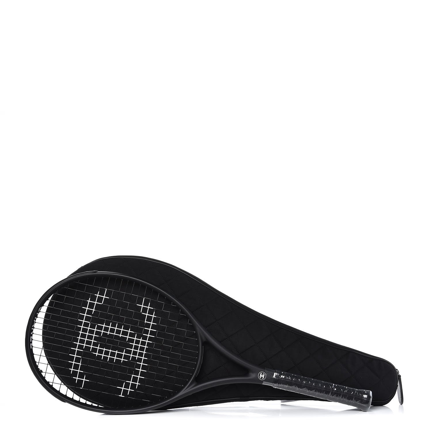 Chanel Tennis Racquet and Nylon Quilted Cover Black 1 of 8