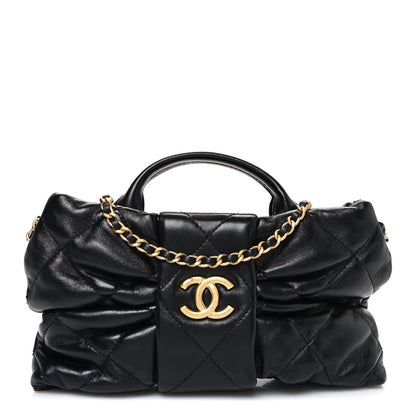 Chanel Lambskin Quilted Mini Bow Bag Black 1 of 10