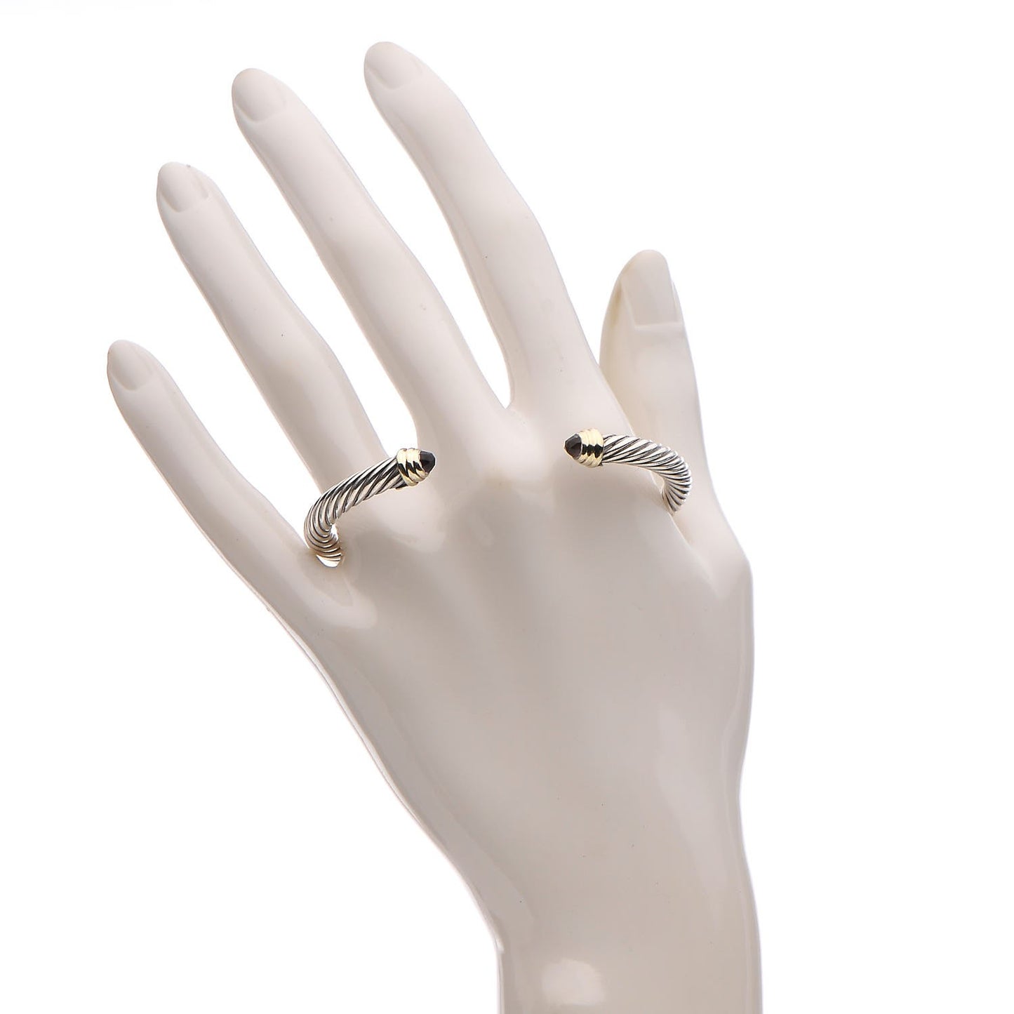 Sterling Silver 14K Yellow Gold Amethyst 5mm Cable Classics Petite Color Bracelet