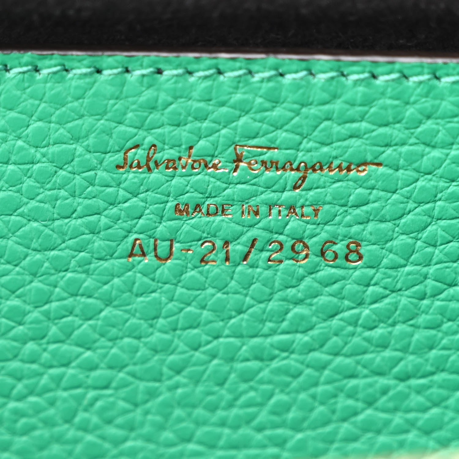 Salvatore Ferragamo Eram Calfskin Gancini Mini Clutch Smeraldo 6 of 9