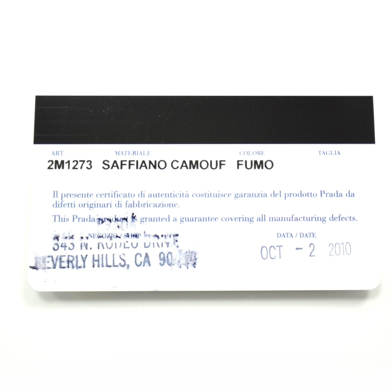 Prada Saffiano Camouflage Pouch Key Chain Fumo 8 of 8