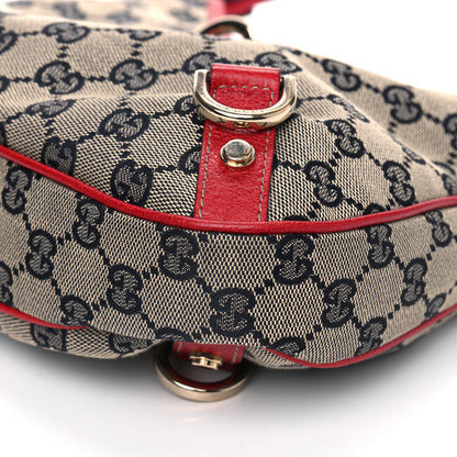Gucci Monogram Medium Abbey D Ring Hobo Navy Red 6 of 9