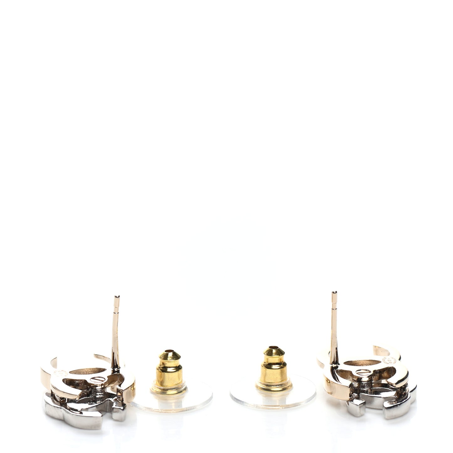 Crystal Double CC Earrings Gold Silver
