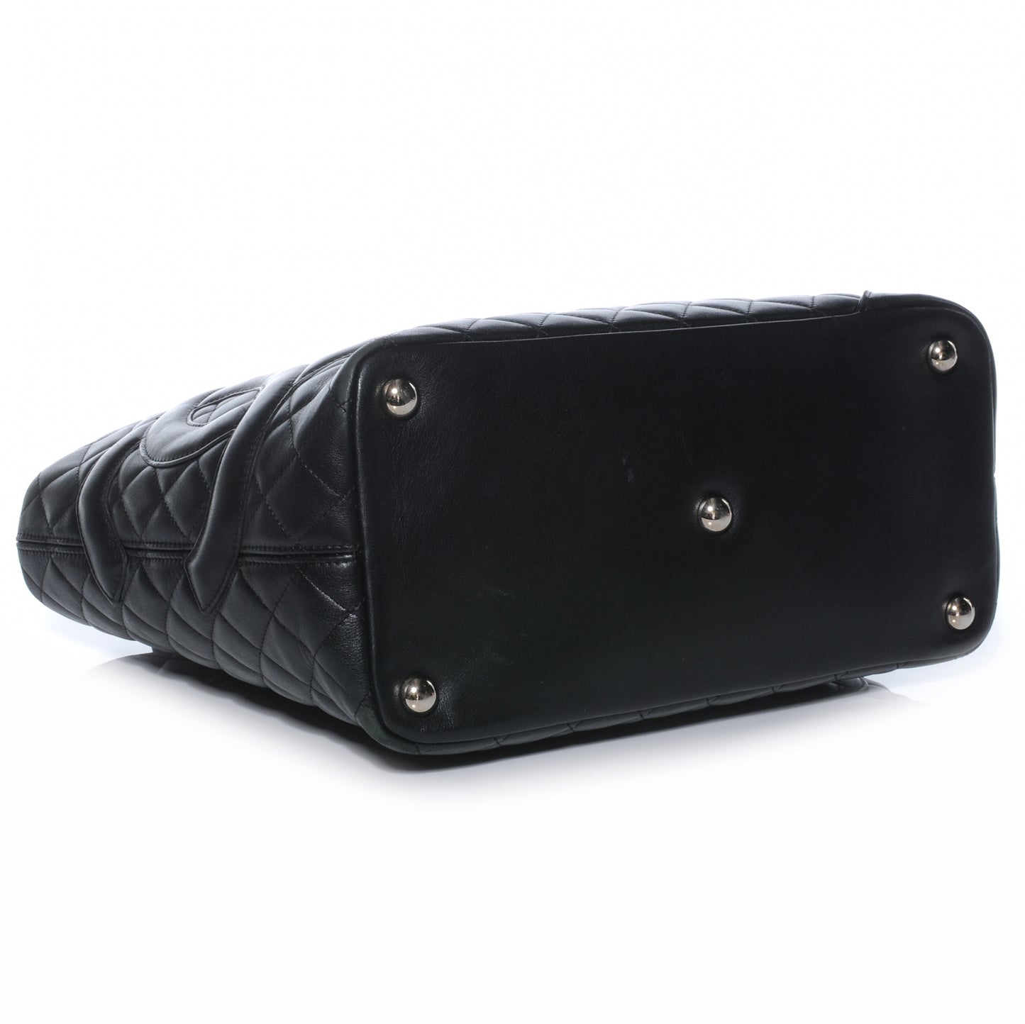Calfskin Quilted Large Cambon Tote Black
