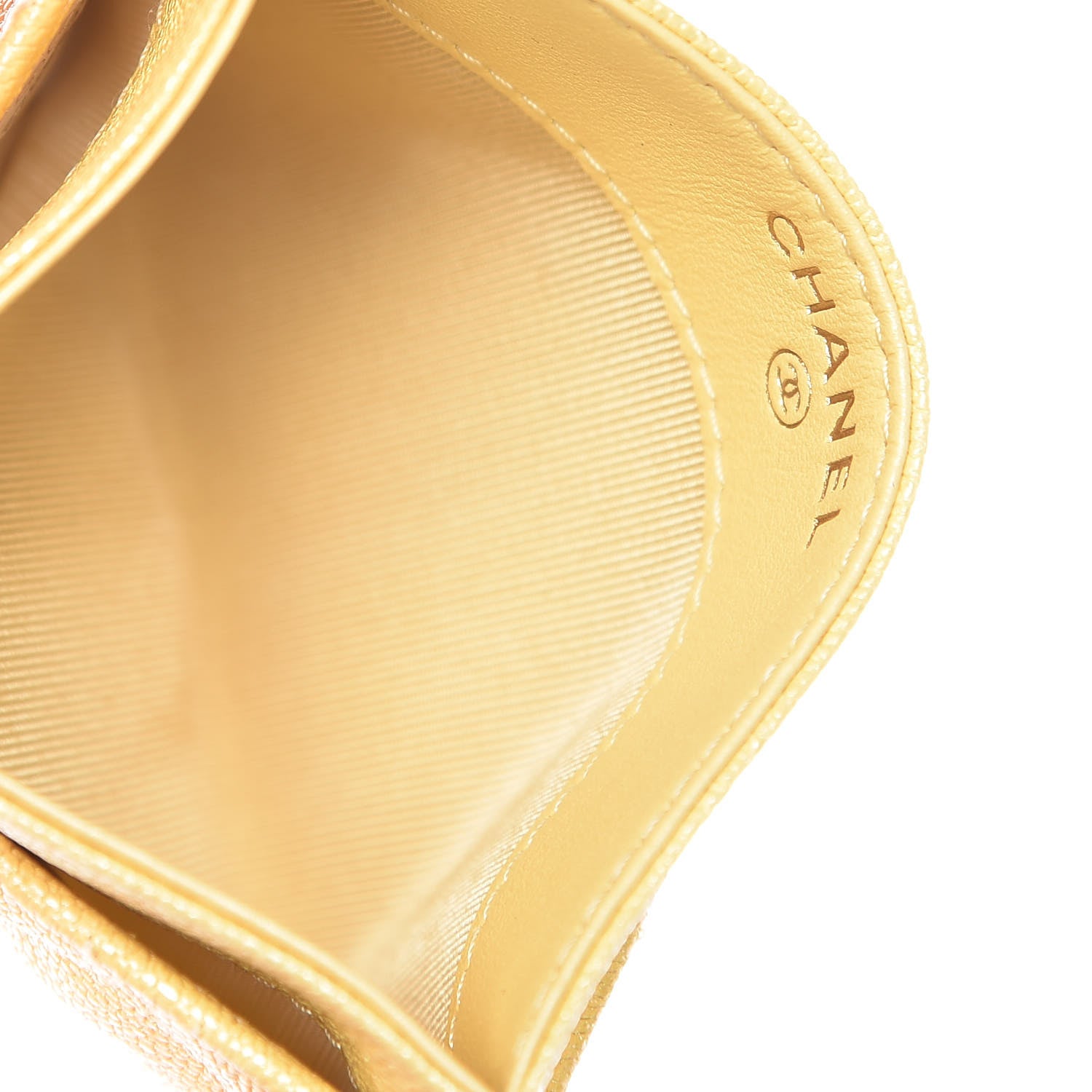 Chanel Iridescent Caviar Quilted Card Holder Yellow 5 of 8