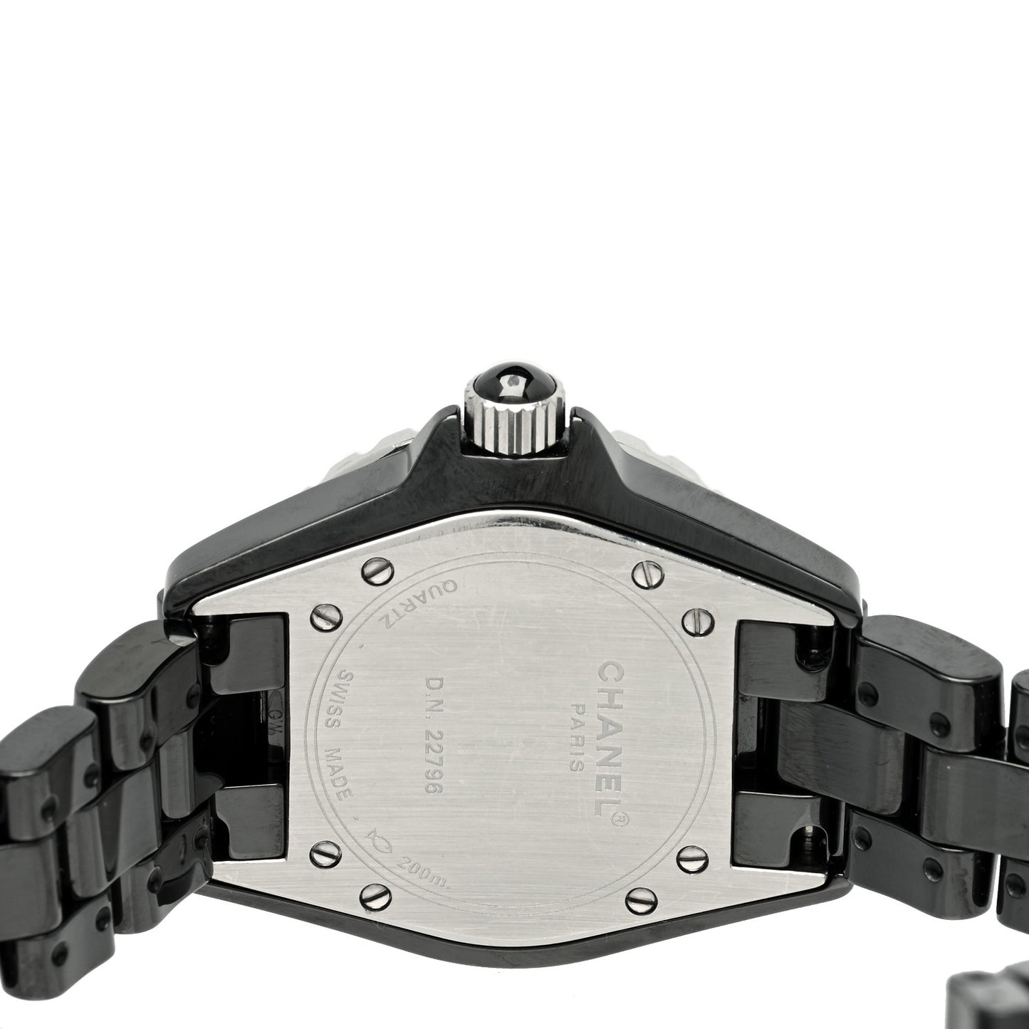 Stainless Steel Ceramic Diamond 33mm J12 Quartz Watch Black