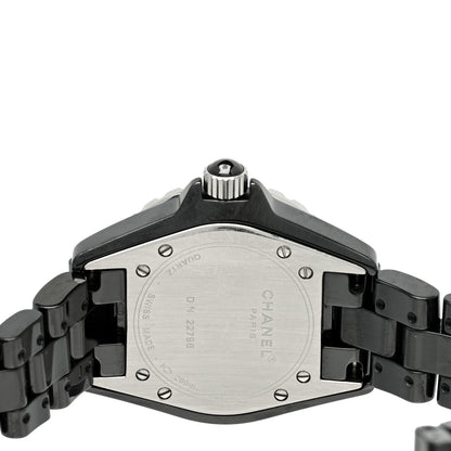 Chanel Stainless Steel Ceramic Diamond 33mm J12 Quartz Watch Black 4 of 4