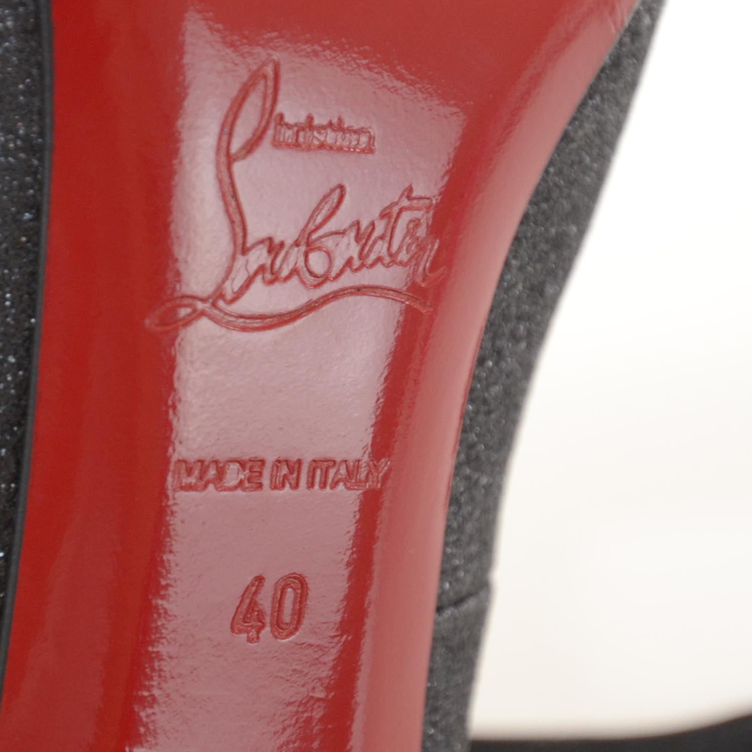 Christian Louboutin Pigalle 120 Glitter Mini Pumps 40 Black 6 of 6