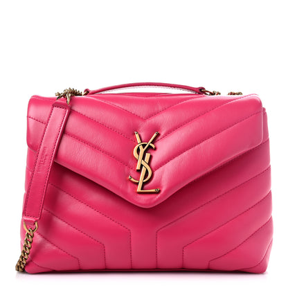 Saint Laurent Calfskin Y Quilted Monogram Small Loulou Chain Satchel Fresh Fuchsia 1 of 10