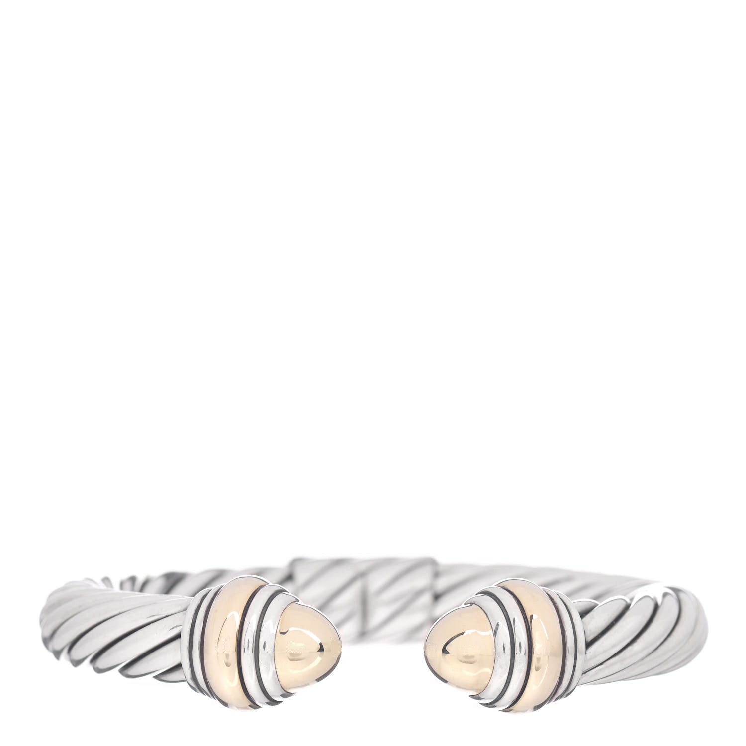 David Yurman Sterling Silver 14K Yellow Gold 10mm Cable Classics Bracelet 1 of 4