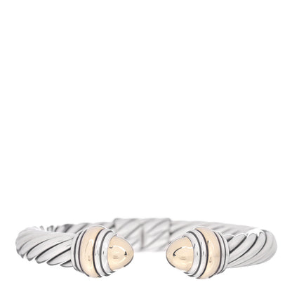 David Yurman Sterling Silver 14K Yellow Gold 10mm Cable Classics Bracelet 1 of 4
