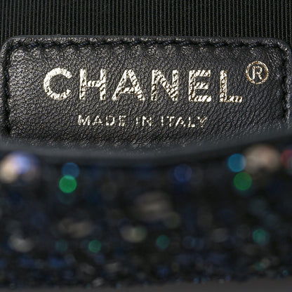 Chanel Tweed Medium Pearl Handle Flap Black Ecru 6 of 10