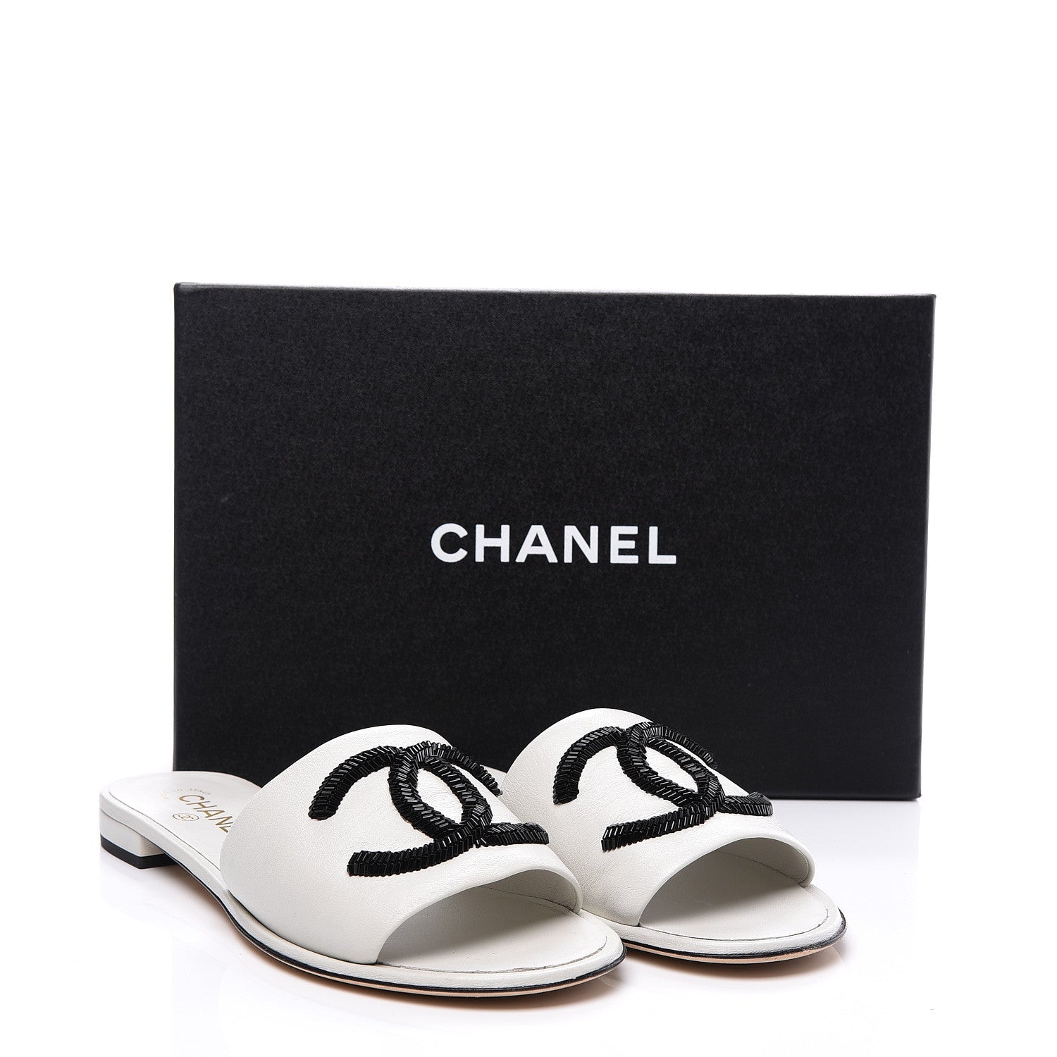 Chanel Lambskin Beaded CC Mules 40.5 Grey 10 of 10