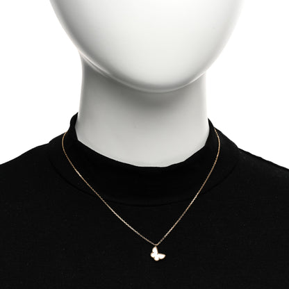 Van Cleef & Arpels VAN CLEEF & ARPELS 18K Yellow Gold Mother of Pearl Sweet Alhambra Butterfly Pendant Necklace 2 of 6