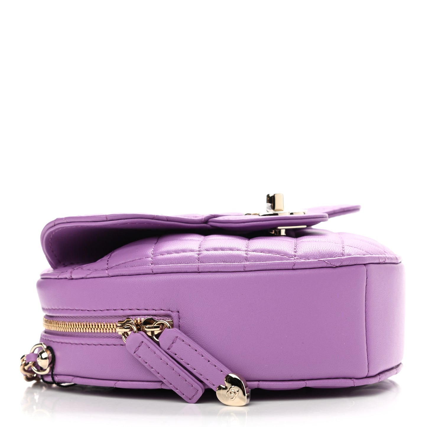 Lambskin Quilted CC In Love Heart Bag Purple