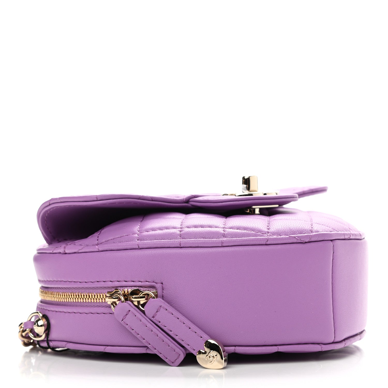 Chanel Lambskin Quilted CC In Love Heart Bag Purple 4 of 11